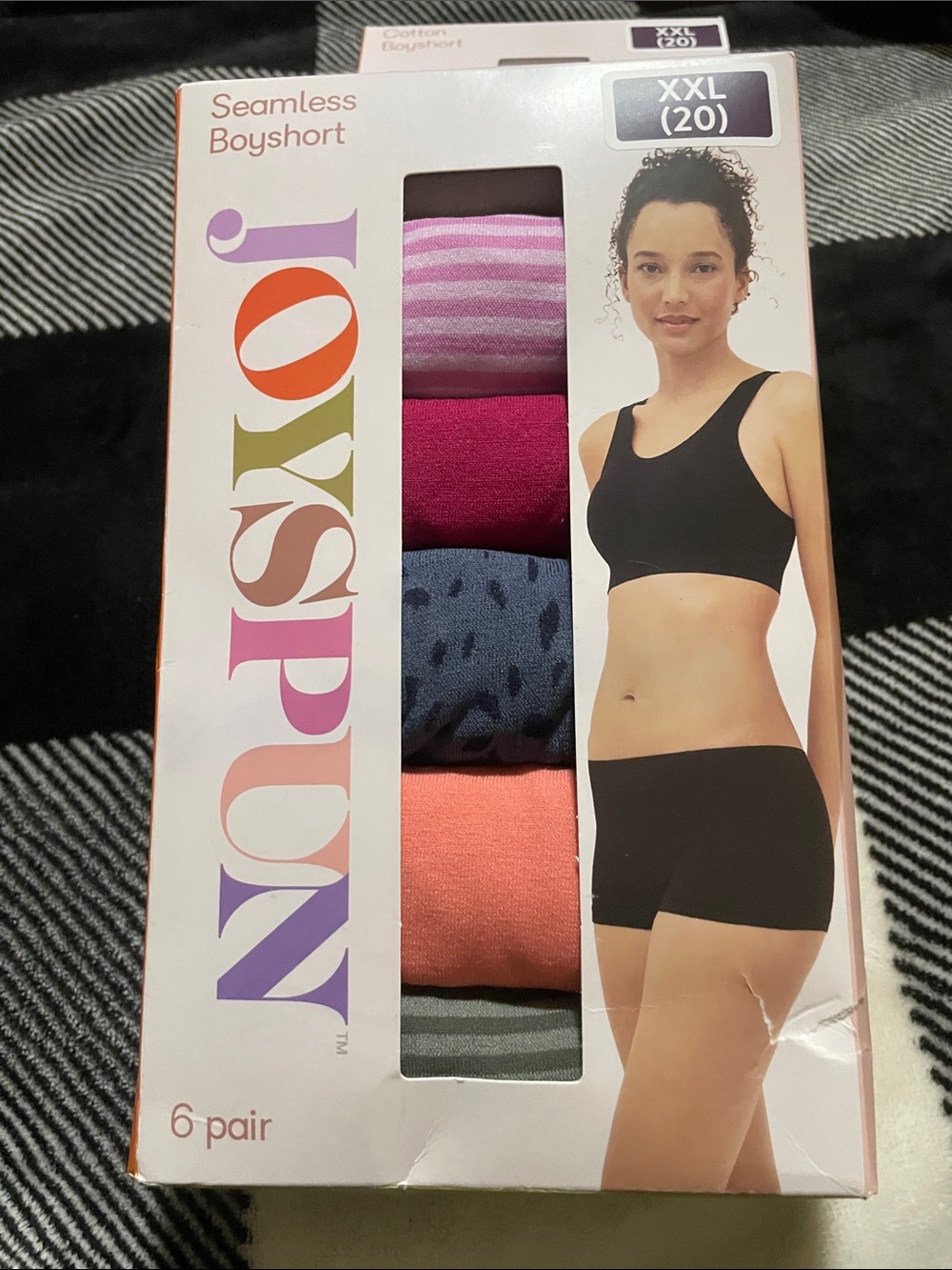 Joyspun Women's Seamless Boyshort Panties - 6 Pack, Multicolor (XXL)